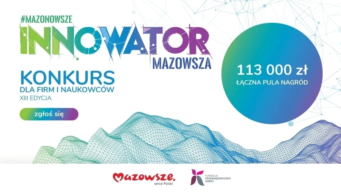 Grafika konkursu "Innowator Mazowsza"